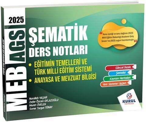 Kurul Yayıncılık 2025 MEB AGS Eğitimin Temelleri ve Türk Milli Eğitim Sistemi ile Mevzuat Şematik Ders Notları