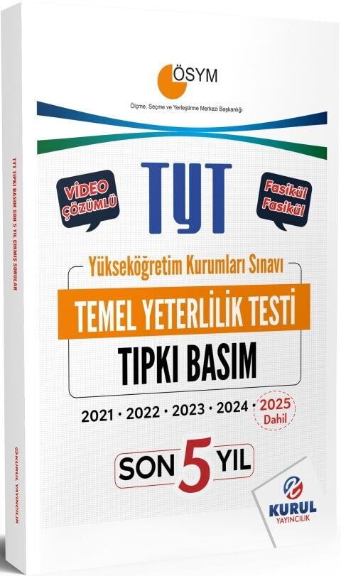 Kurul Yayıncılık TYT Son 5 Yıl Tıpkı Basım Çıkmış Sorular ve Video Çözümleri