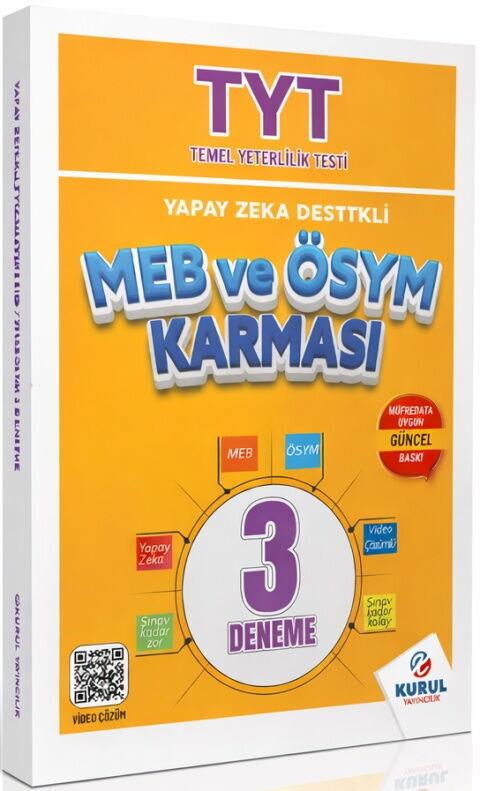 Kurul Yayıncılık TYT Yapay Zeka Destekli MEB ve ÖSYM Karması 3 Deneme