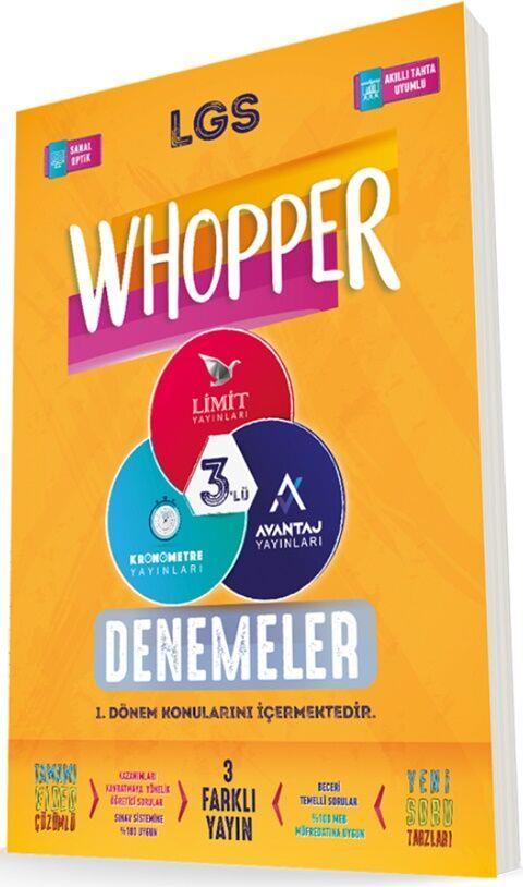 Limit Yayınları 8. Sınıf LGS 1. Dönem Whopper 3 lü Deneme Seti