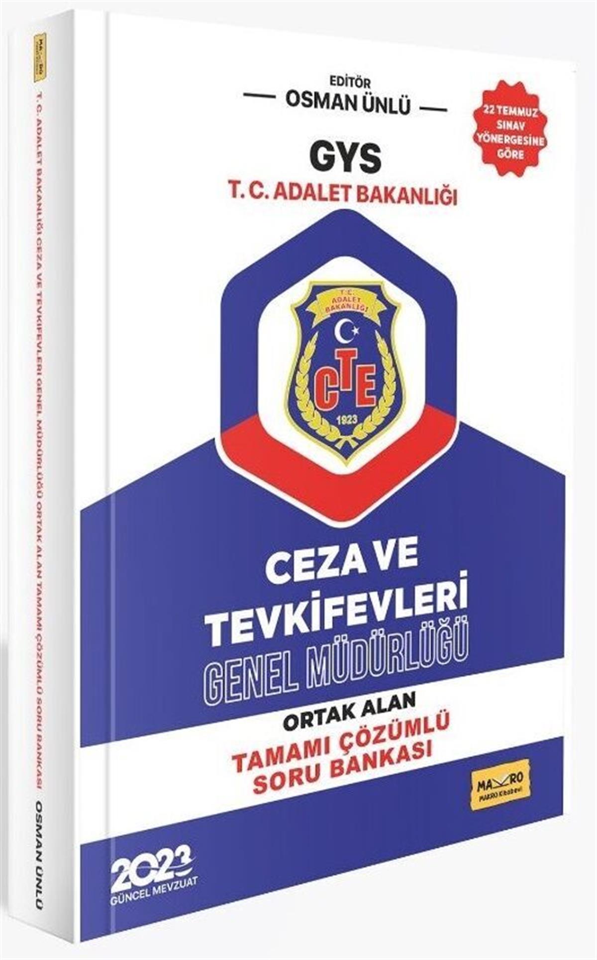 Makro Kitabevi T.C. Adalet Bakanlığı GYS Ceza ve Tevkifevleri Genel Müdürlüğü Ortak Alan Soru Bankası