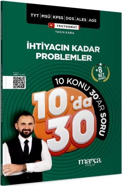 Marka Yayınları KPSS MEB AGS YKS TYT MSÜ DGS ALES İhtiyacın Kadar Problemler Kampı 10 da 30 Soru Bankası