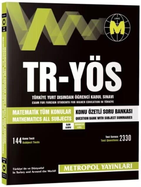 Metropol Yayınları TR YÖS Matematik Tüm Konular Soru Bankası