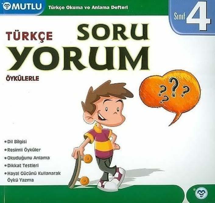 Mutlu Yayınları 4. Sınıf Türkçe Soruyorum Okuma ve Anlama Defteri