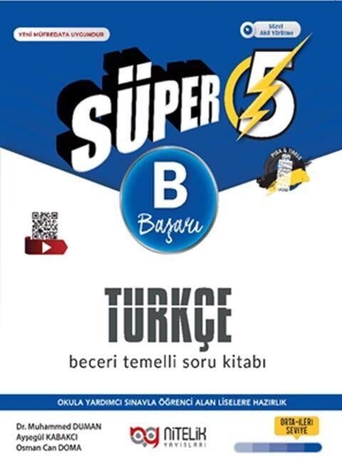 Nitelik Yayınları 5. Sınıf Türkçe Süper B Beceri Temelli Soru Kitabı