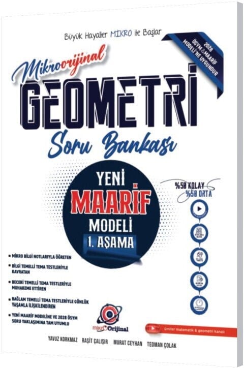 Orijinal Mikro TYT Geometri Maarif Model 1. Aşama Soru Bankası