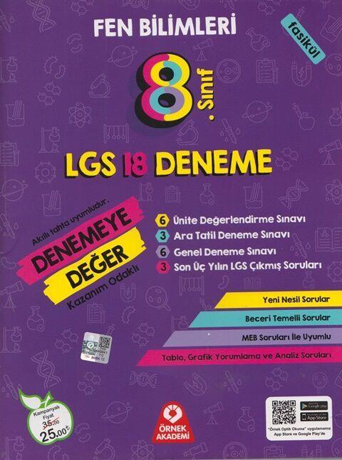 Örnek Akademi 8. Sınıf LGS Fen Bilimleri Denemeye Değer 18 Deneme