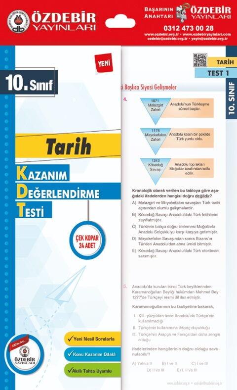 Özdebir Yayınları 10. Sınıf Tarih Yaprak Test