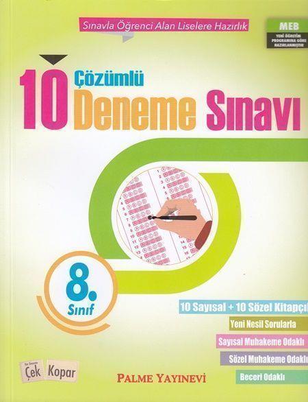 Palme Yayınları 8. Sınıf Çözümlü 10 Deneme Sınavı