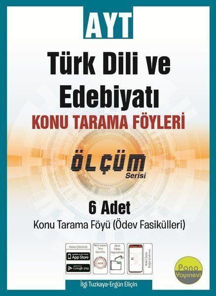 Pano Yayınları AYT Tük Dili ve Edebiyatı Ölçüm Konu Tarama Föyleri