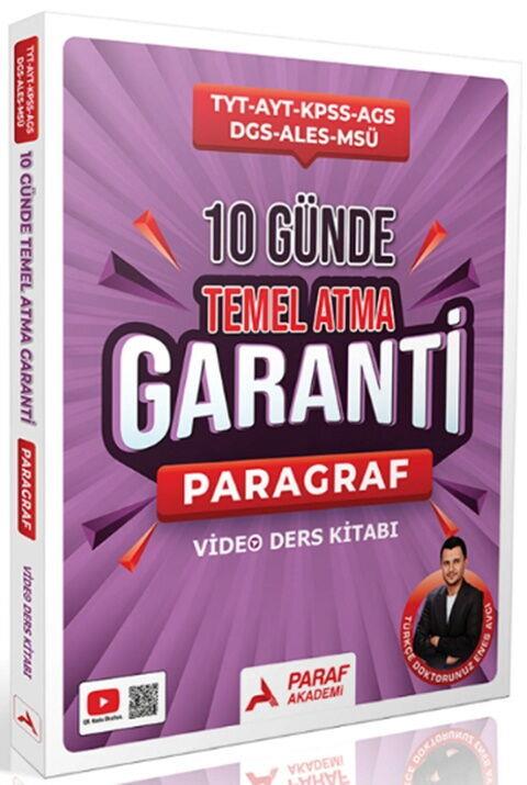 Paraf Yayınları TYT AYT KPSS MEB AGS MSÜ DGS ALES Paragraf 10 Günde Temel Atma Garanti Video Ders Kitabı