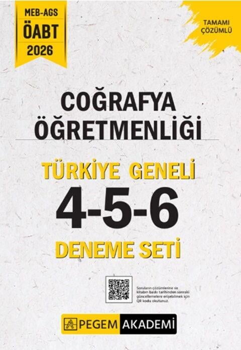 Pegem 2026 MEB AGS ÖABT Coğrafya Öğretmenliği Türkiye Geneli 4-5-6 Deneme Seti
