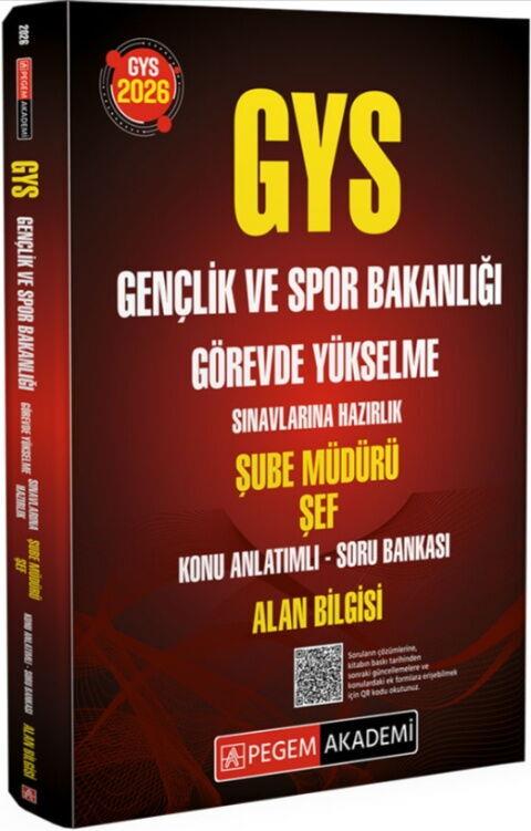 Pegem Akademi 2026 GYS Gençlik ve Spor Bakanlığı Şube Müdürü Şef Alan Bilgisi Konu Anlatımlı Soru Bankası