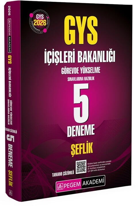 Pegem Akademi 2026 GYS İçişleri Bakanlığı Şeflik Sınavlarına Hazırlık 5 Deneme