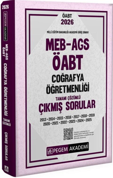 Pegem Akademi 2026 MEB AGS ÖABT Coğrafya Öğretmenliği Tamamı Çözümlü Çıkmış Sorular