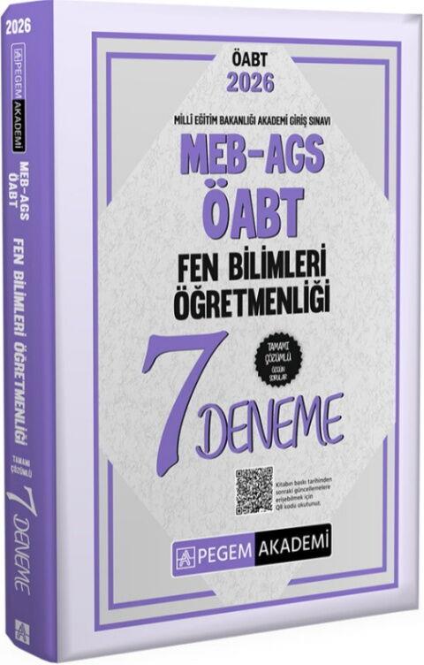 Pegem Akademi 2026 MEB AGS ÖABT Fen Bilimleri Öğretmenliği Tamamı Çözümlü 7 Deneme
