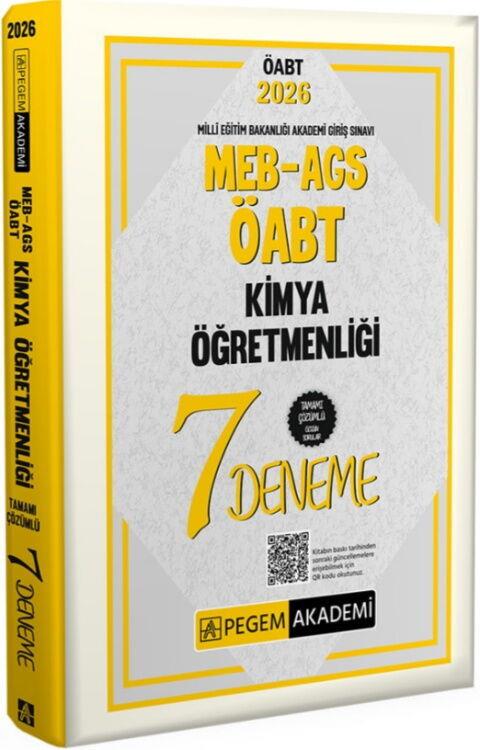 Pegem Akademi 2026 MEB AGS ÖABT Kimya Öğretmenliği Tamamı Çözümlü 7 Deneme
