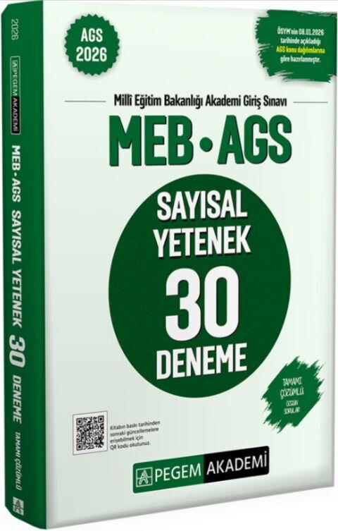 Pegem Akademi 2026 MEB AGS Sayısal Yetenek 30 Deneme