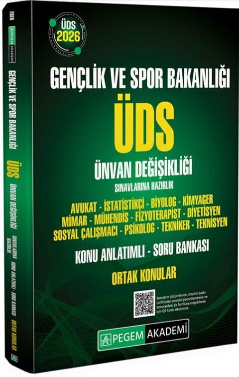 Pegem Akademi 2026 ÜDS Gençlik ve Spor Bakanlığı Ortak Konular Sınavlarına Hazırlık Konu Anlatımlı Soru Bankası