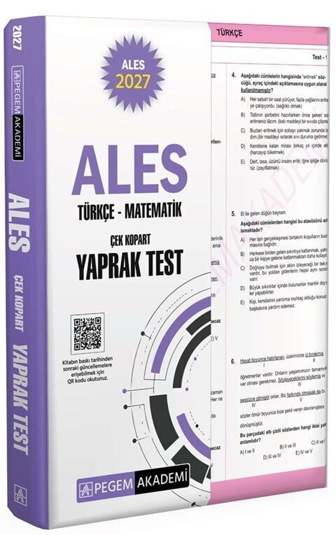 Pegem Akademi 2027 ALES Türkçe Matematik Yaprak Test