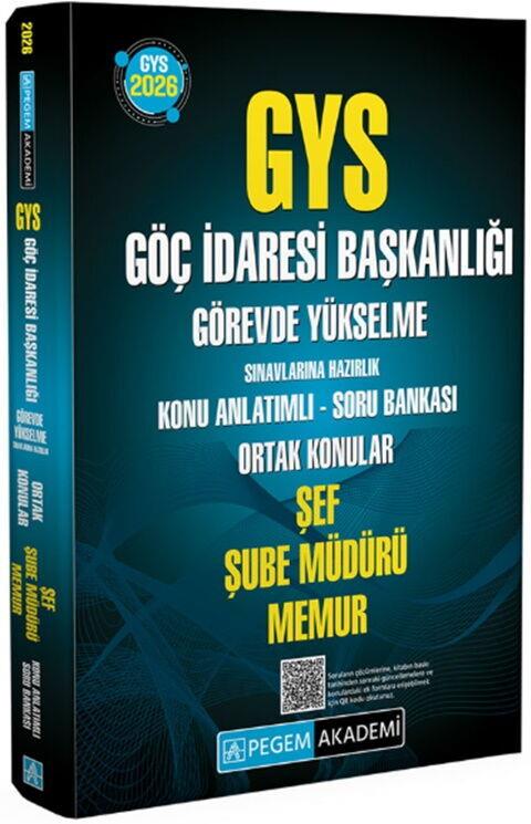 Pegem Yayınları 2026 GYS Göç İdaresi Başkanlığı Görevde Yükselme Sınavlarına Hazırlık Konu Anlatımlı Soru Bankası