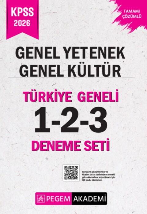 Pegem Yayınları 2026 KPSS Genel Yetenek Genel Kültür Tamamı Çözümlü Türkiye Geneli 1-2-3 Deneme Seti