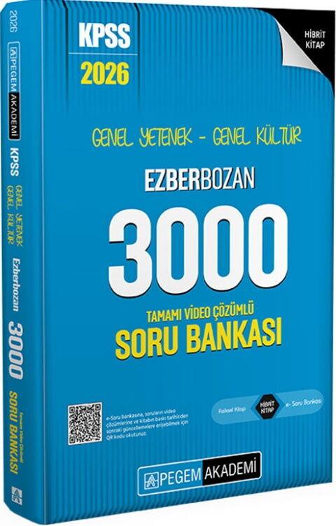 Pegem Yayınları 2026 KPSS Genel Yetenek Genel Kültür Ezberbozan 3000 Tamamı Video Çözümlü Soru Bankası