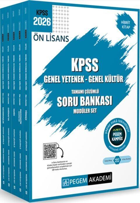 Pegem Yayınları 2026 KPSS Ön Lisans Genel Yetenek Genel Kültür Tamamı Çözümlü Soru Bankası Modüler Set