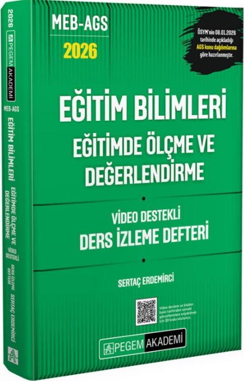 Pegem Yayınları 2026 MEB AGS Eğitim Bilimleri Eğitimde Ölçme ve Değerlendirme Video Destekli Ders İzleme Defteri