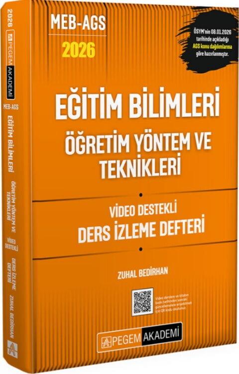 Pegem Yayınları 2026 MEB AGS Eğitim Bilimleri Öğretim Yöntem ve Teknikleri Video Destekli Ders İzleme Defteri