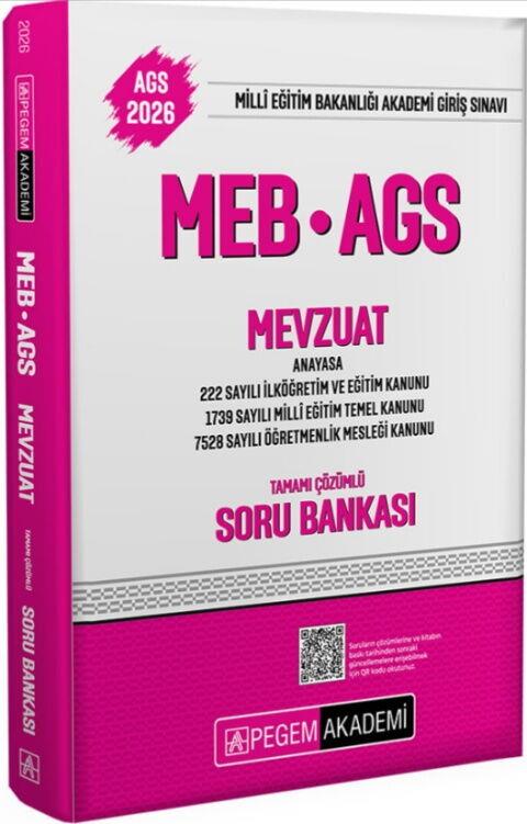 Pegem Yayınları 2026 MEB AGS Mevzuat Soru Bankası Tamamı Çözümlü