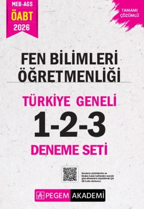Pegem Yayınları 2026 MEB AGS ÖABT Fen Bilimleri Öğretmenliği Tamamı Çözümlü Türkiye Geneli 1-2-3 Deneme Seti