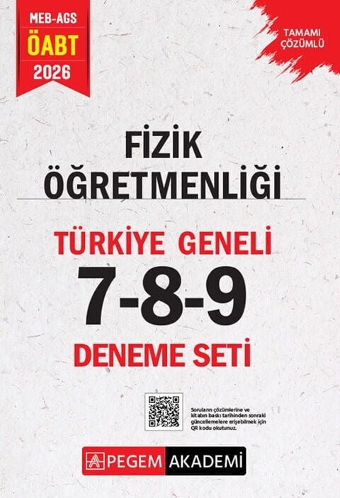 Pegem Yayınları 2026 MEB AGS ÖABT Fizik Öğretmenliği Türkiye Geneli 7-8-9 Deneme Seti