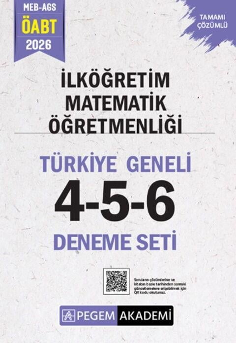 Pegem Yayınları 2026 MEB AGS ÖABT İlköğretim Matematik Öğretmenliği Tamamı Çözümlü Türkiye Geneli 4-5-6 Deneme Seti