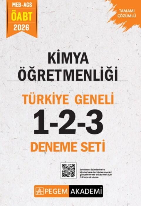 Pegem Yayınları 2026 MEB AGS ÖABT Kimya Öğretmenliği Tamamı Çözümlü Türkiye Geneli 1-2-3 Deneme Seti