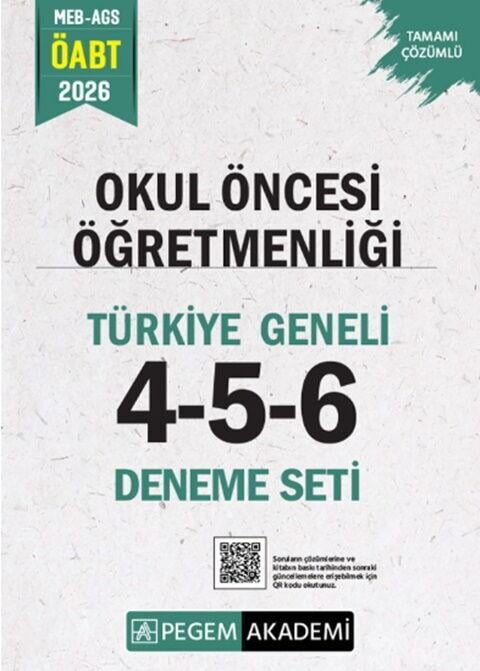 Pegem Yayınları 2026 MEB AGS ÖABT Okul Öncesi Öğretmenliği Tamamı Çözümlü Türkiye Geneli 4-5-6 Deneme Seti