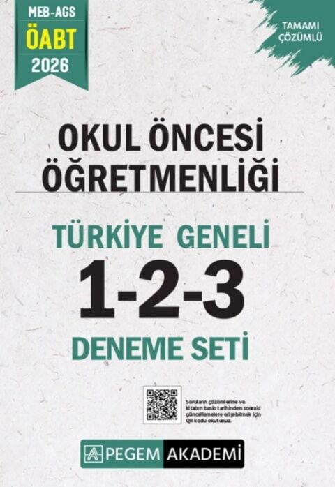 Pegem Yayınları 2026 MEB AGS ÖABT Okul Öncesi Öğretmenliği Tamamı Çözümlü Türkiye Geneli 1-2-3 Deneme Seti