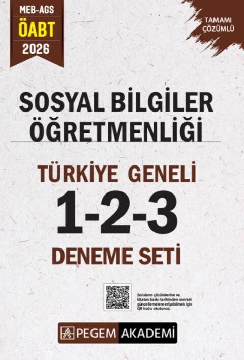 Pegem Yayınları 2026 MEB AGS ÖABT Sosyal Bilgiler Öğretmenliği Tamamı Çözümlü Türkiye Geneli 1-2-3 Deneme Seti