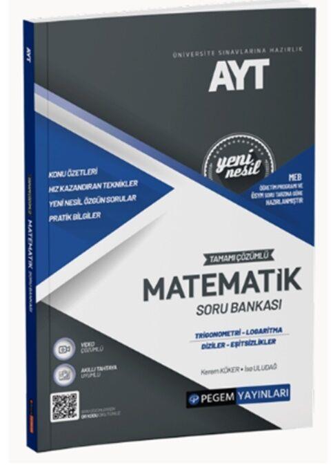 Pegem Yayınları  AYT Matematik Trigonometri Logaritma Diziler Eşitsizlikler Tamamı Çözümlü Soru Bankası