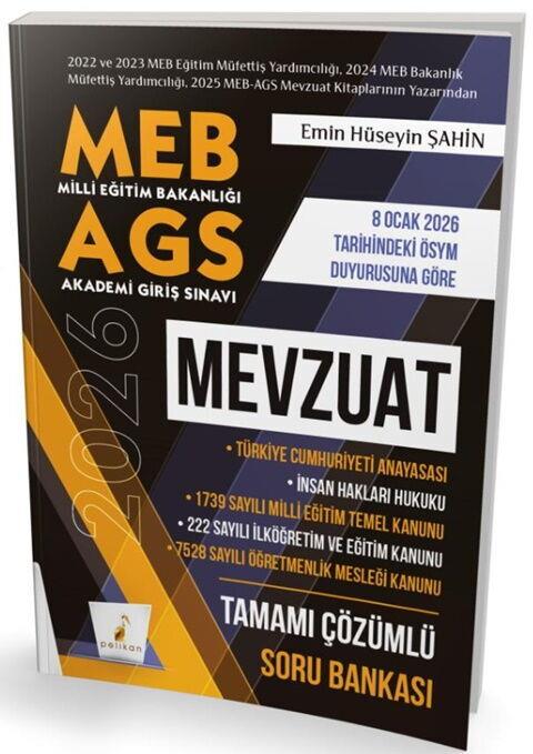 Pelikan Yayınları 2026 MEB AGS Mevzuat Soru Bankası
