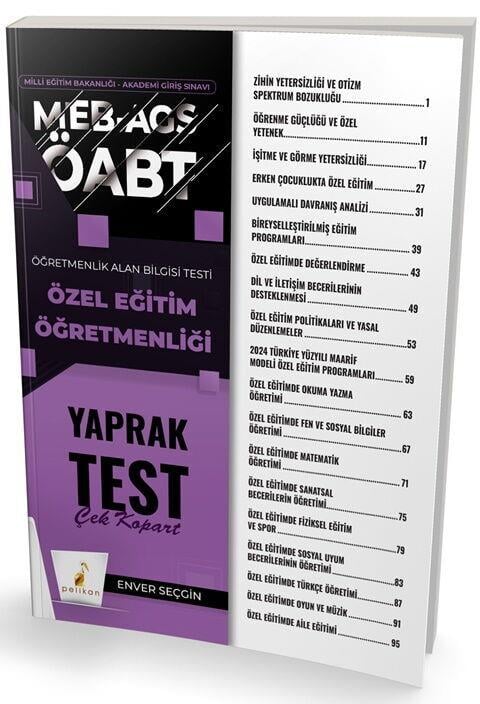 Pelikan Yayınları MEB AGS ÖABT Özel Eğitim Öğretmenliği Yaprak Test