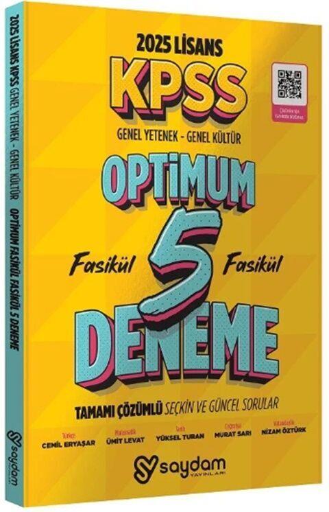 Saydam Yayınları 2025 KPSS Genel Yetenek Genel Kültür Optimum 5 Deneme