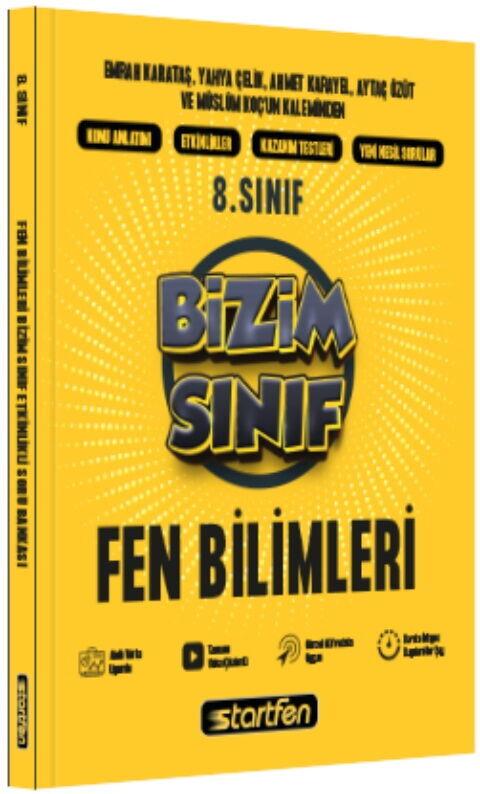 Startfen Yayınları 8. Sınıf Fen Bilimleri Bizim Sınıf Etkinlikli Soru Bankası