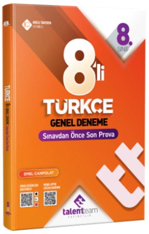 Talentteam Yayınları 8. Sınıf Türkçe 8 li Genel Deneme