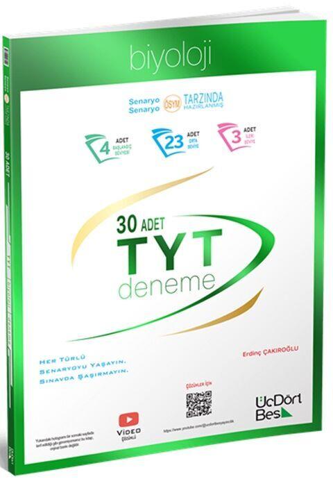 ÜçDörtBeş Yayınları TYT Biyoloji 30 Deneme