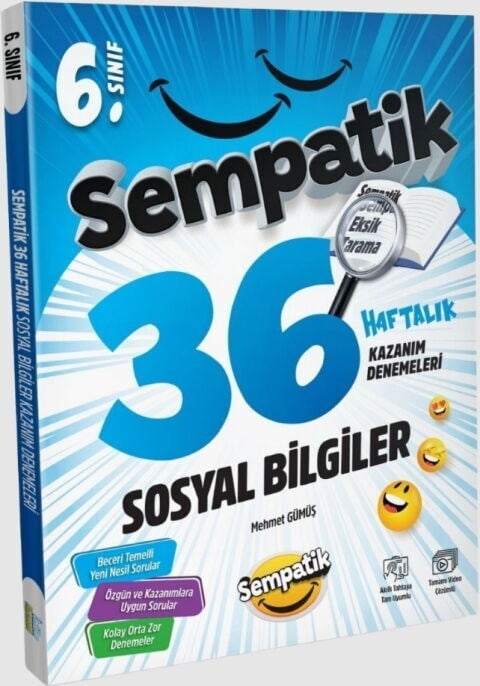 Ünlüler Karması 6. Sınıf Sosyal Bilgiler Sempatik 36 Haftalık Kazanım Denemeleri
