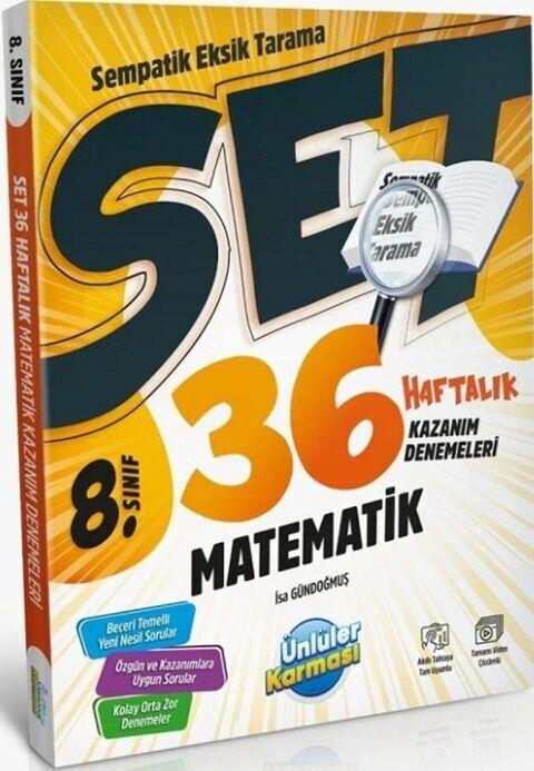 Ünlüler Yayınları 8. Sınıf Matematik SET 36 Haftalık Kazanım Denemeleri