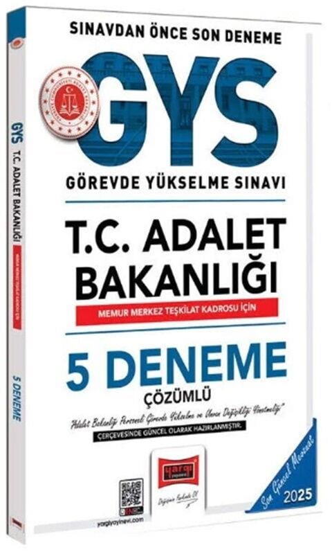 Yargı Yayınları 2025 GYS Adalet Bakanlığı Memur Merkez Teşkilat 5 Deneme