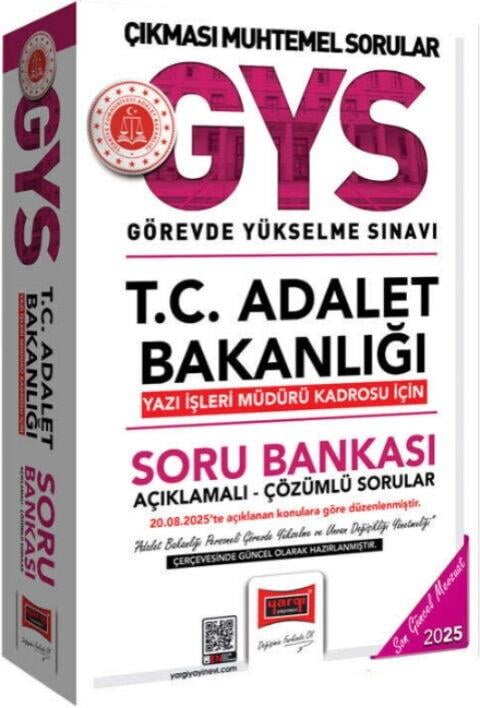 Yargı Yayınları 2025 GYS T.C Adalet Bakanlığı Yazı İşleri Müdürü Kadrosu İçin Soru Bankası