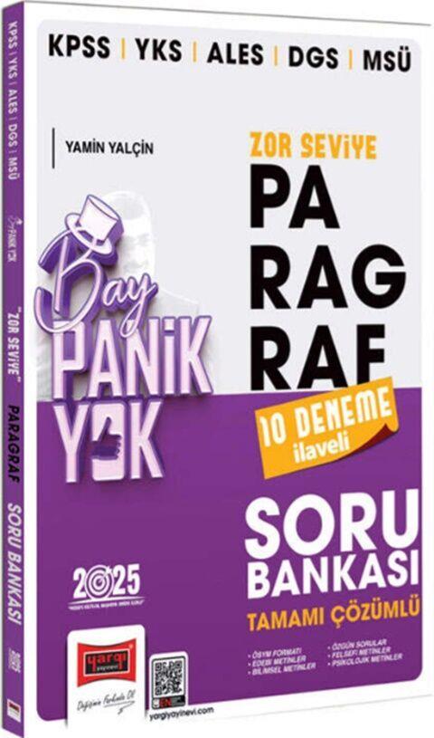 Yargı Yayınları 2025 KPSS YKS ALES DGS MSÜ Tamamı Çözümlü Panik Yok Zor Seviye Paragraf Soru Bankası